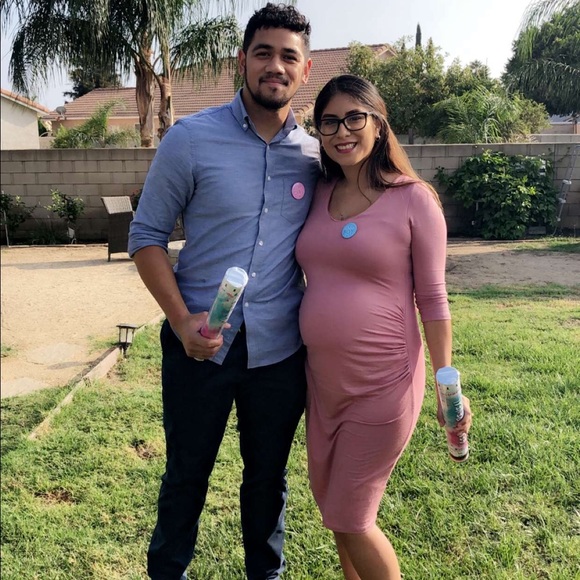 Pink Maternity Dress - Picture 2 of 2